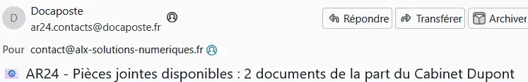 entête du mail de spam